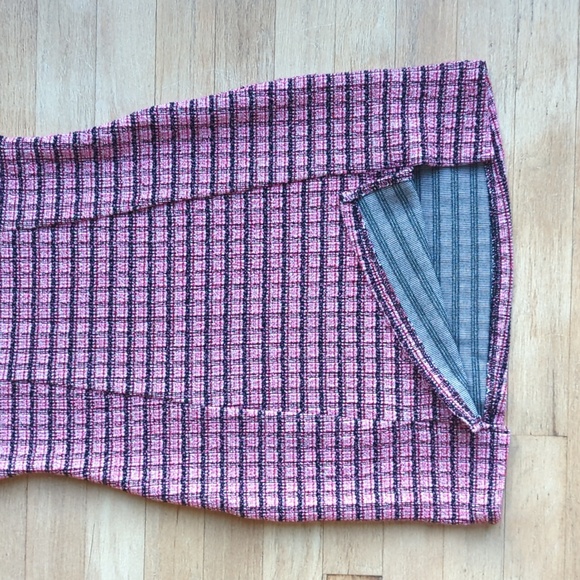 Topshop Women's Size 6 Pink and Black Textured Mini Dress - Picture 2 of 9